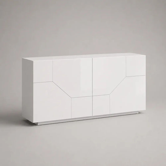 Sideboard mit Stauraum aus melaminharzbeschichtetem MDF, 160 × 40 × 80 cm, Weiß